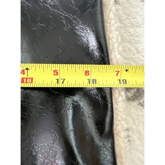 STEVE MADDEN Black Vegan Leather Shearling Extra Large Hobo Purse Bag Tote - Picture 11 of 13